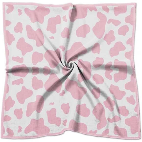 Accessories - Scarf 27.5 Inches Square Satin leopard Pink